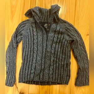 Girls blue/black cable knit sweater size small.